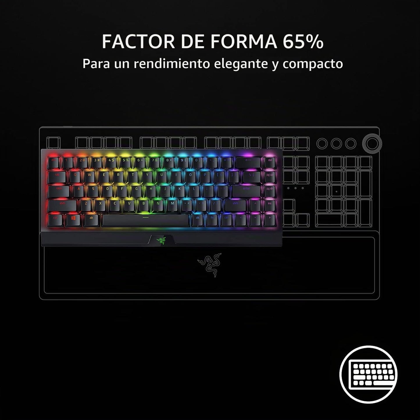 Razer BlackWidow V3 Mini Teclado mecánico inalámbrico para juegos |...