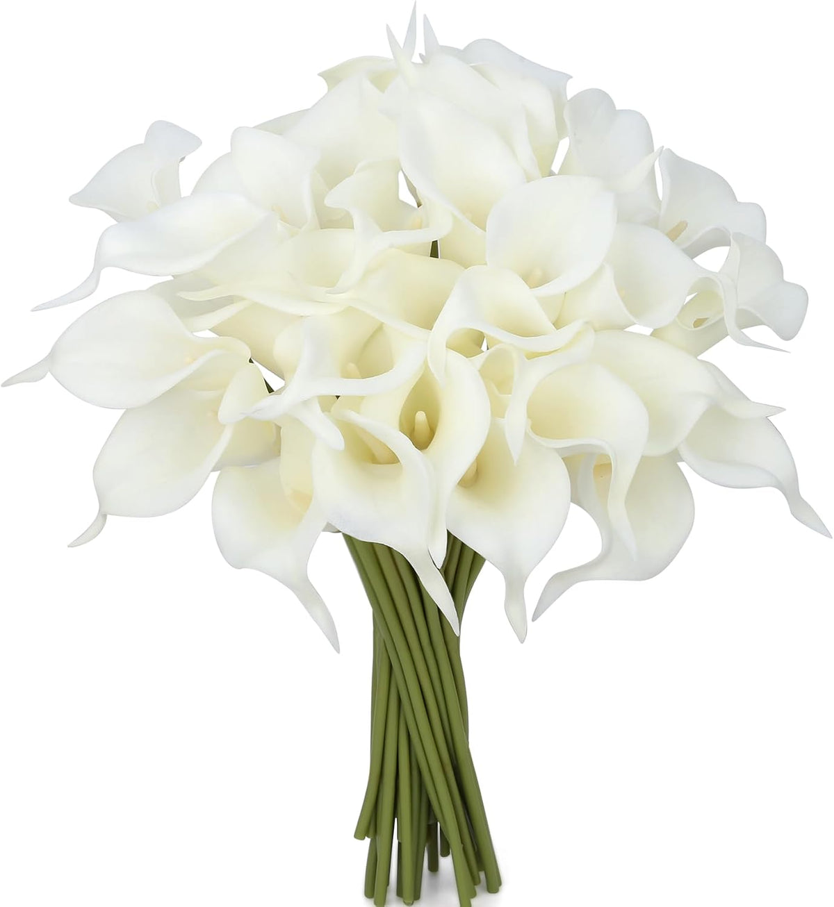 Sahoottie 24 piezas de flores de lirio de agua artificiales blancas...