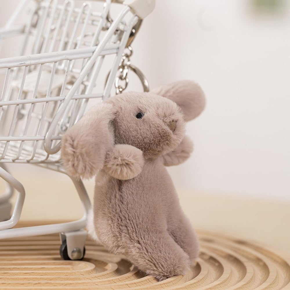 Miokkley Lindo llavero de peluche de conejo para mochila, mini llav...