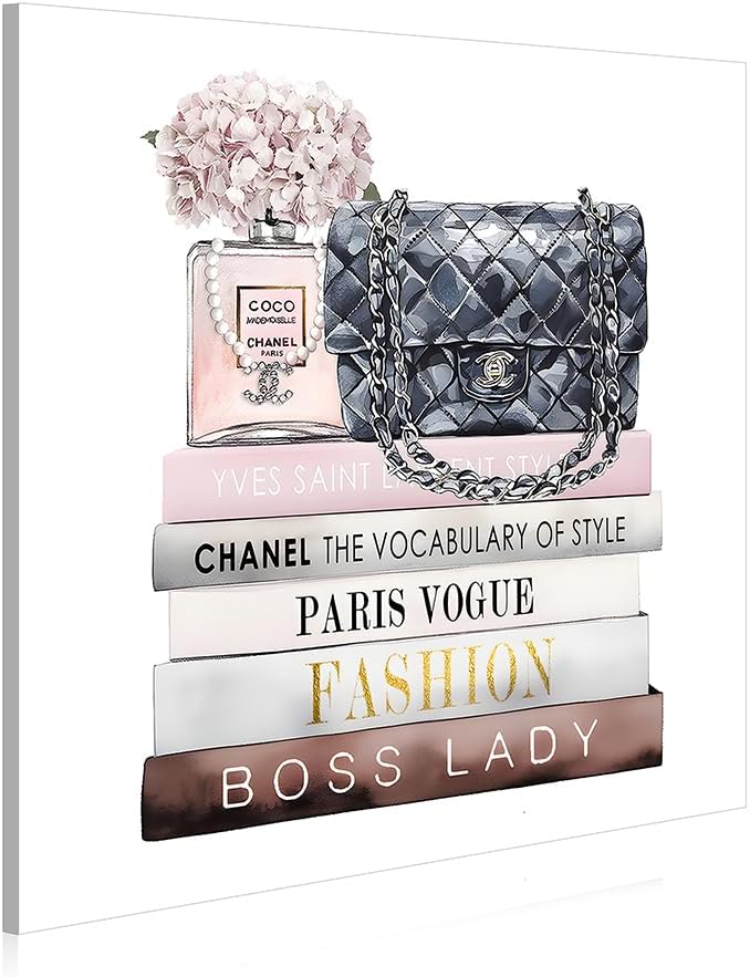 Dream Land Arte de Lona con Libros de Moda y Perfume: Cuadro de Par...
