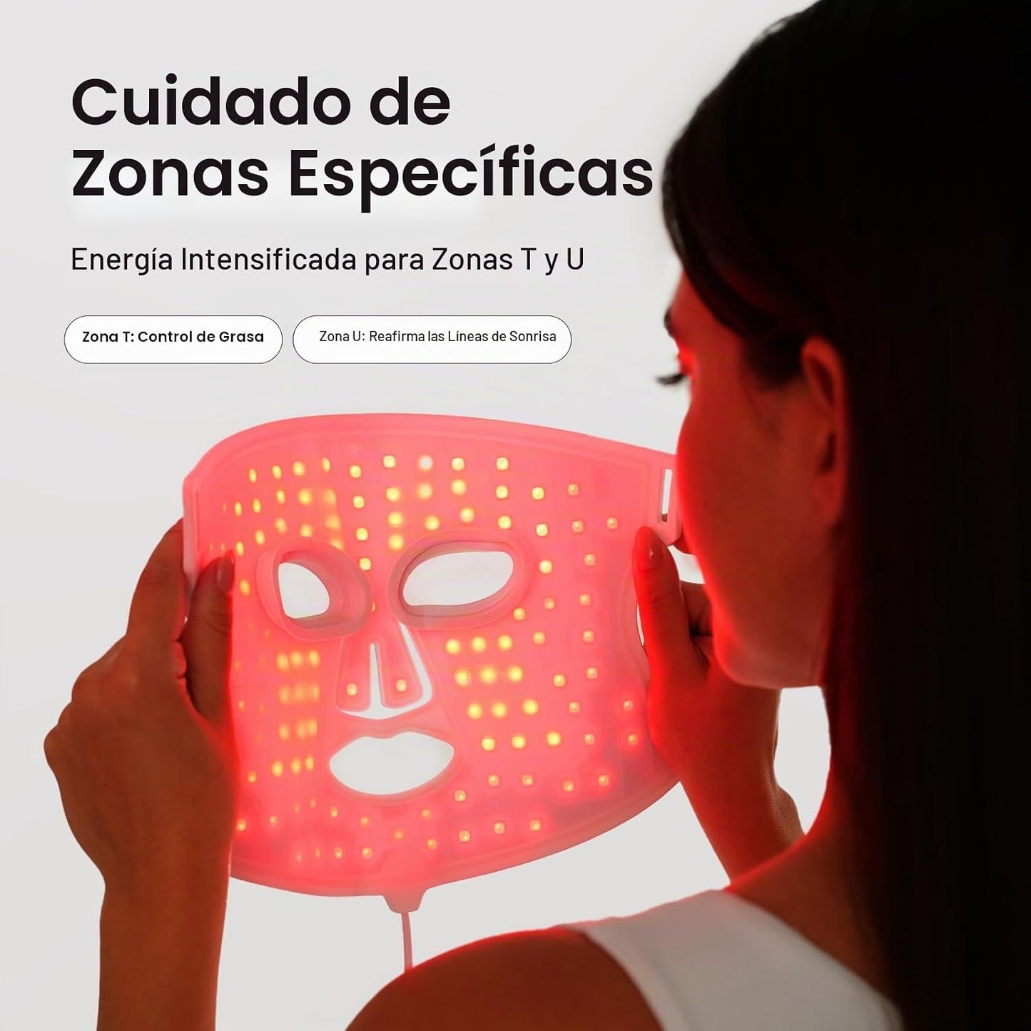 Máscara de la terapia de la luz roja de Wavytalk para la cara, másc...
