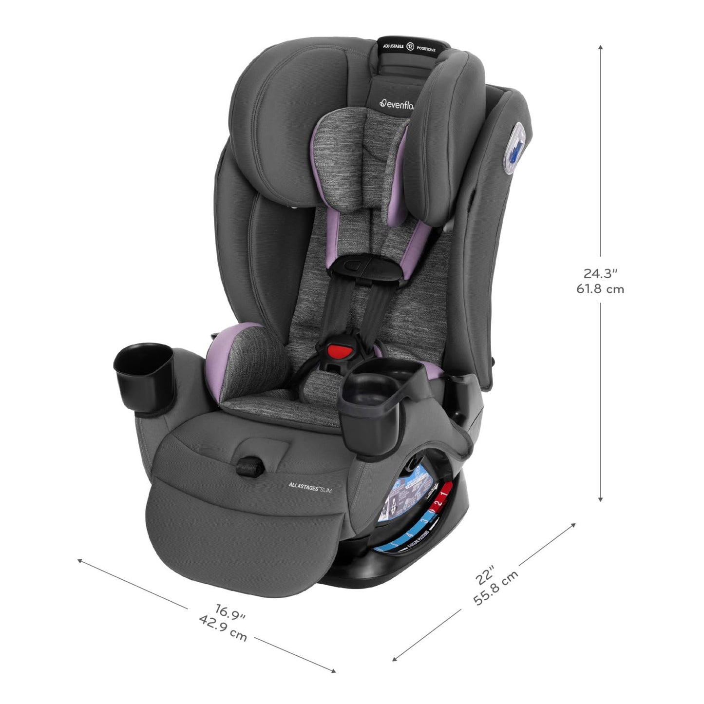Evenflo All4Stages Slim Plus Canopy Asiento convertible 4 en 1 para...