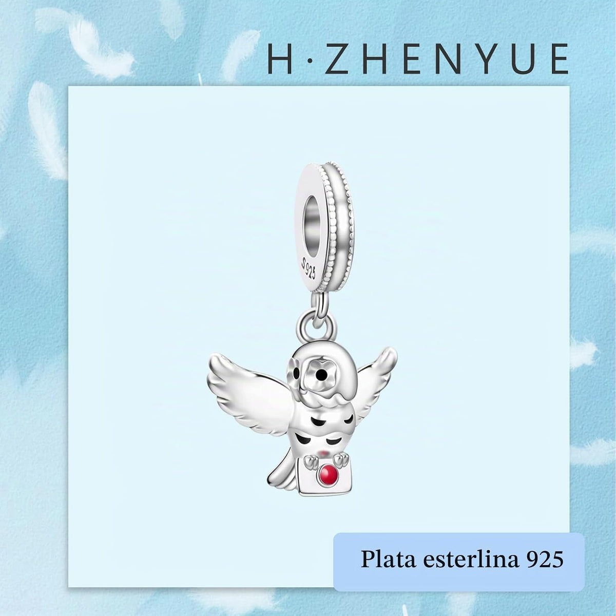 H.ZHENYUE Dijes de plata esterlina 925 con diseño de personaje de p...