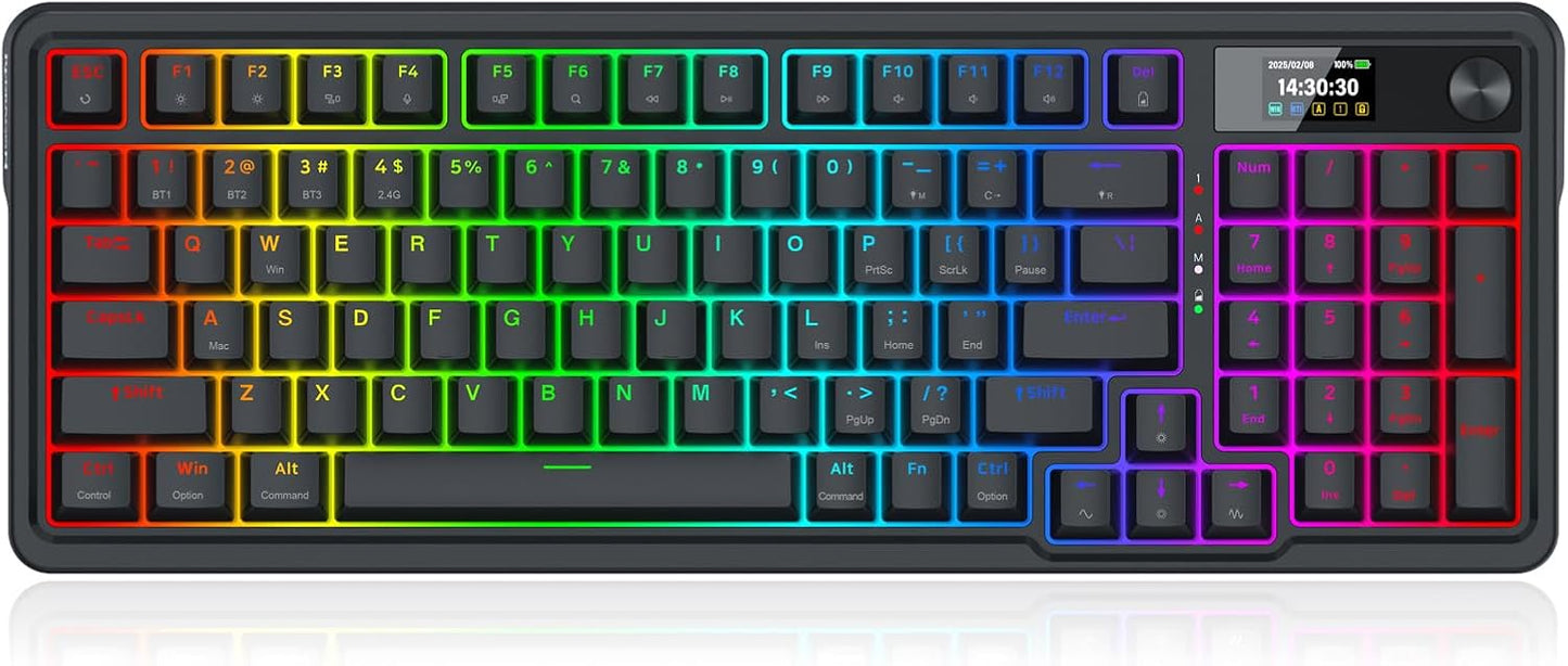 Redragon K719 Teclado inalámbrico para juegos con junta con pantall...