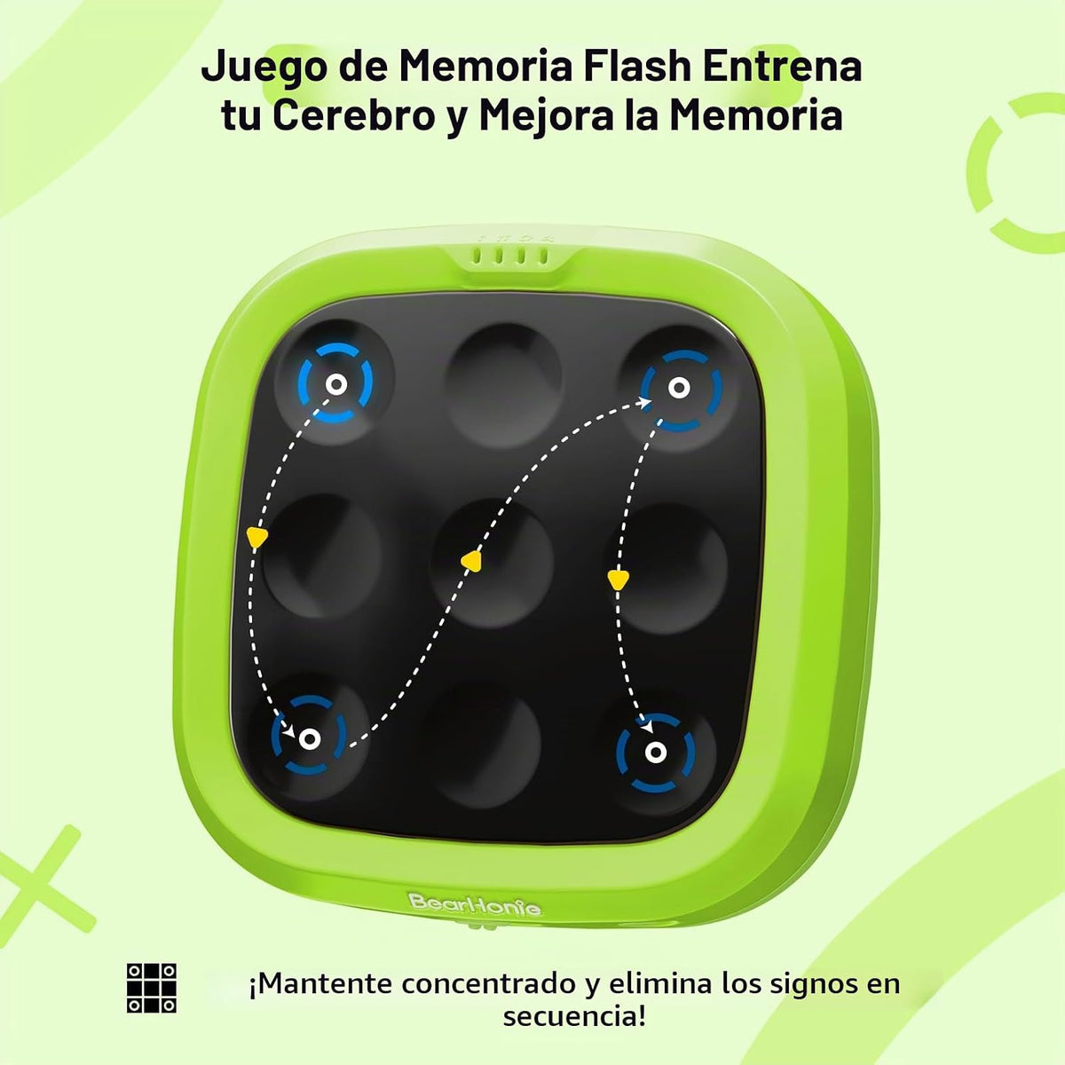 BearHonie Juego de Tic Tac Toe, juegos de viaje para niños con modo...