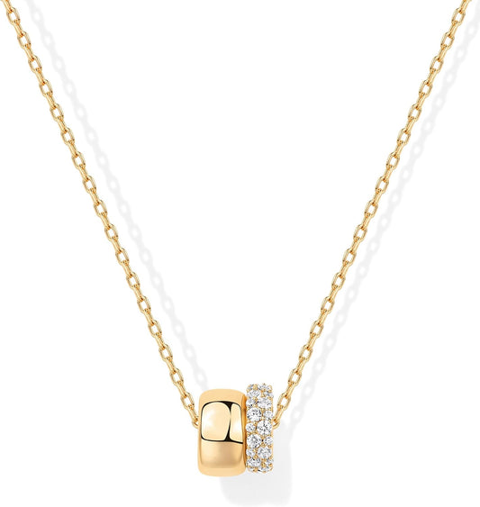 PAVOI Collar con colgante chapado en oro de 14 quilates para mujer...