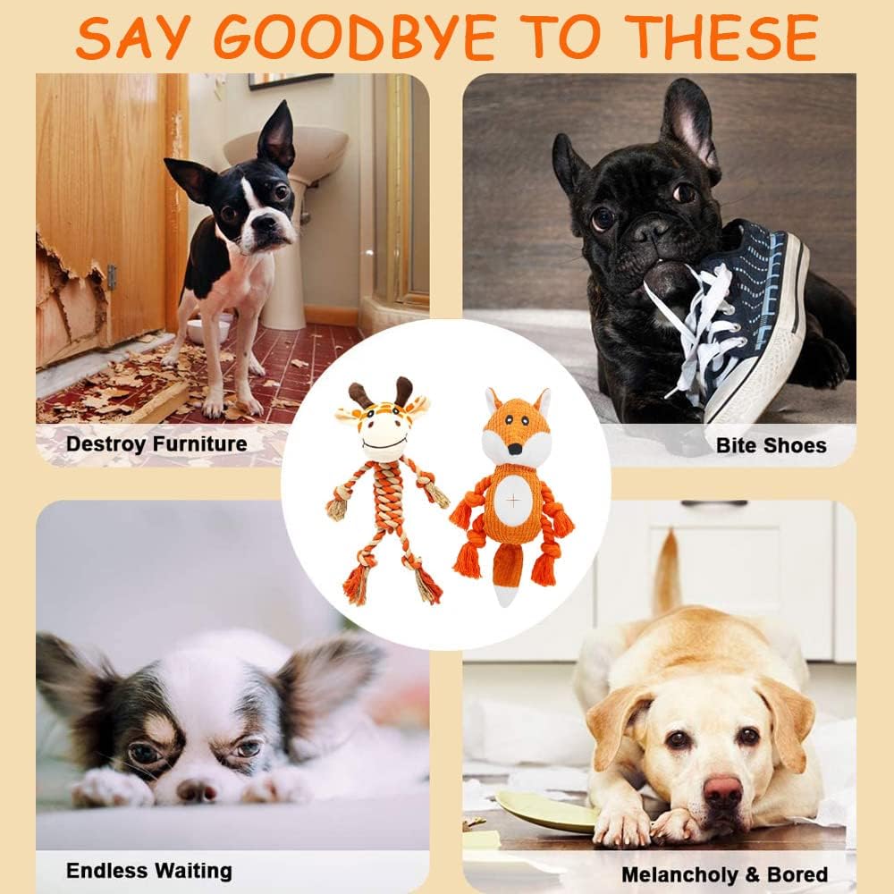 HUGEME Juguetes de cuerda para perros para mantenerlos ocupados - J...