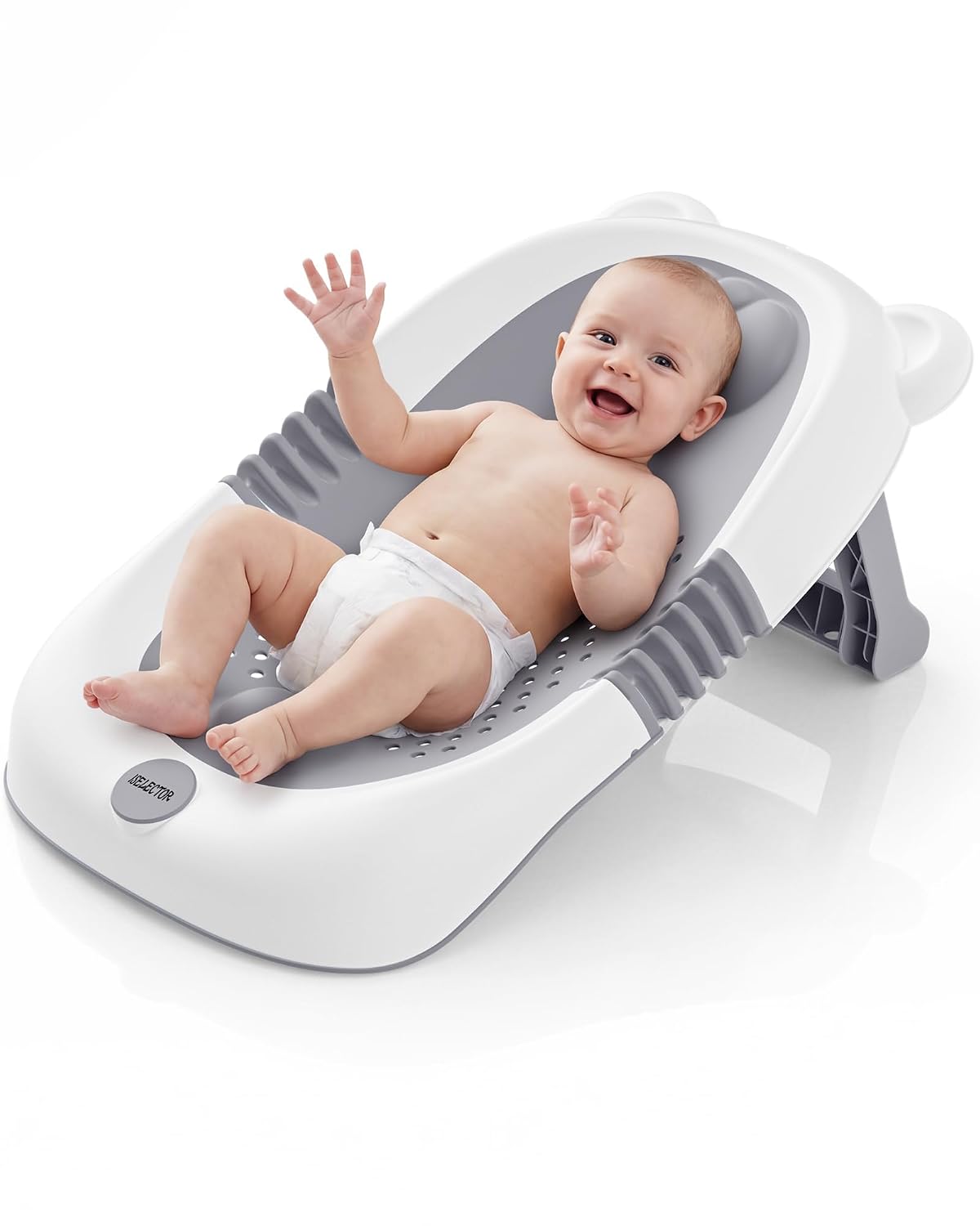 ISELECTOR Soporte de baño plegable para bebé, asiento portátil para...