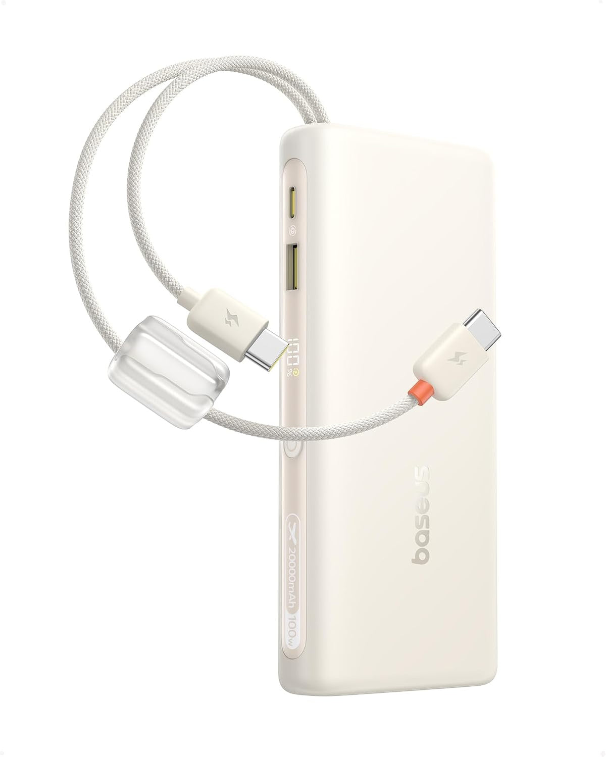 Cargador portátil Baseus con cable incorporado, Banco de energía po...