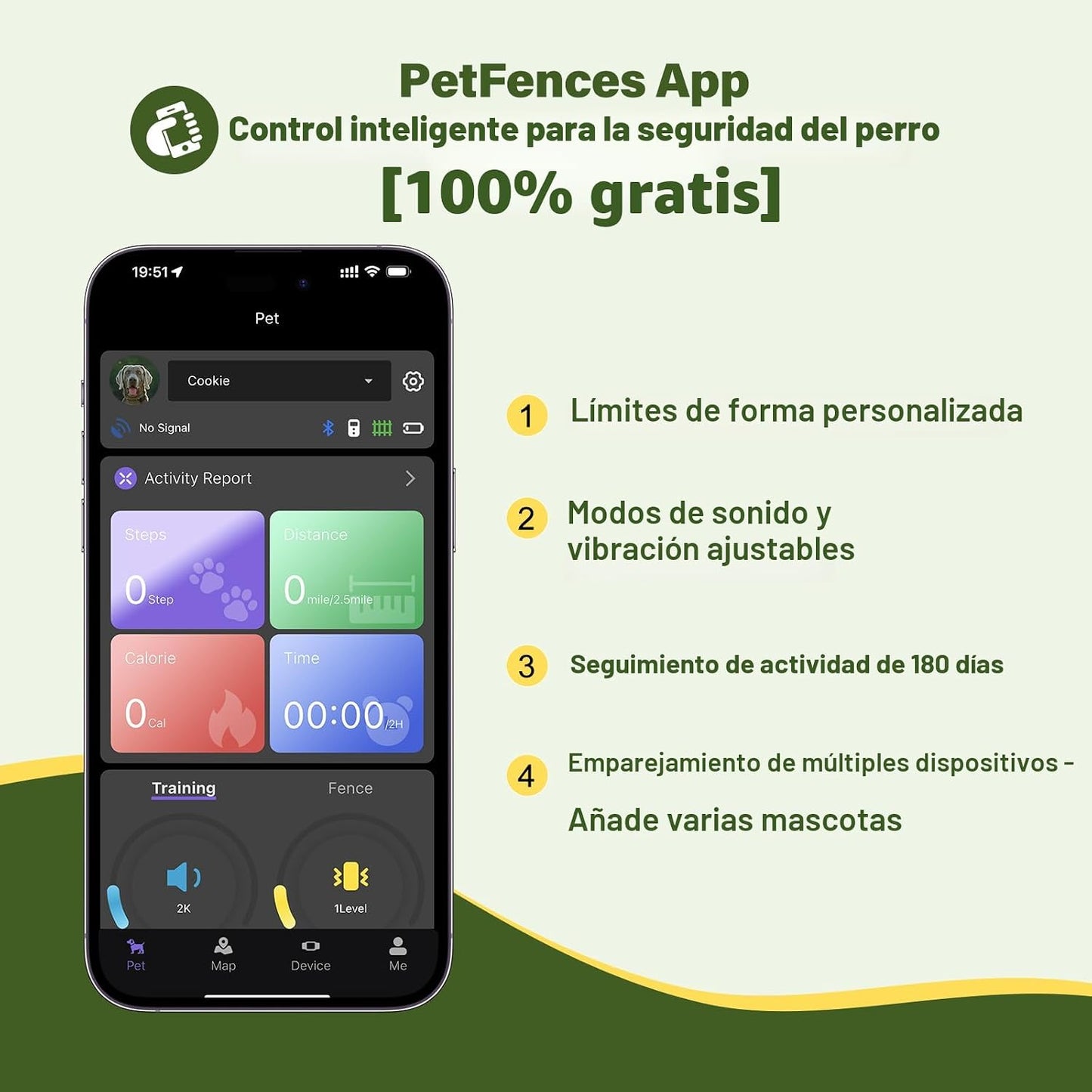 Sistema de valla inalámbrica GPS para collar de perro, control de a...
