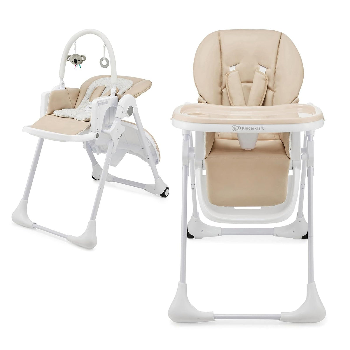 Kinderkraft Tummie, Silla alta 2 en 1, silla de bebé, ergonómica, c...