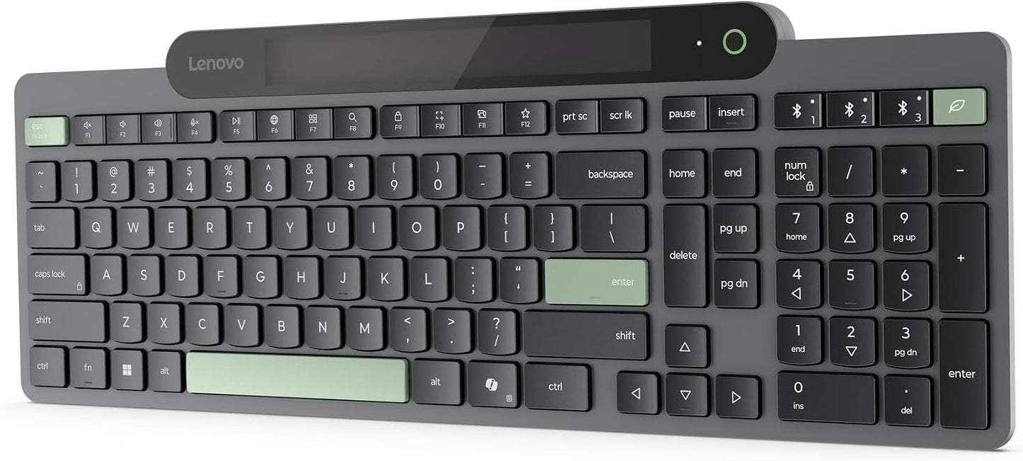 Lenovo 800 Teclado Bluetooth Autocargable, Utiliza Luz Ambiental pa...