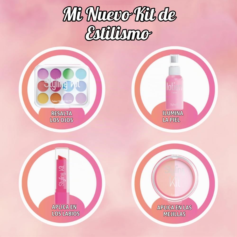 Juguete de maquillaje para niños para niñas, kit de maquillaje de s...