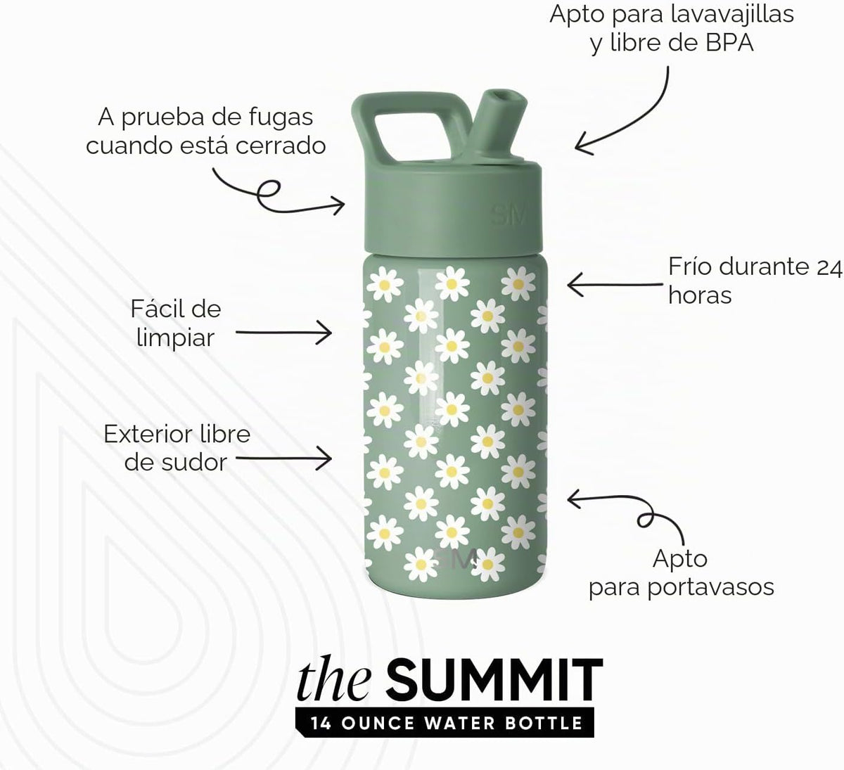 Simple Modern - Botella de agua para niños de la colección Summit c...