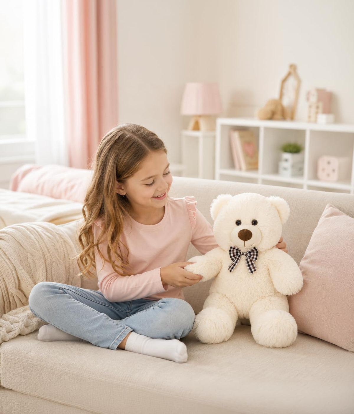 MaoGoLan Oso de peluche pequeño de 15 pulgadas, regalo de felpa bei...