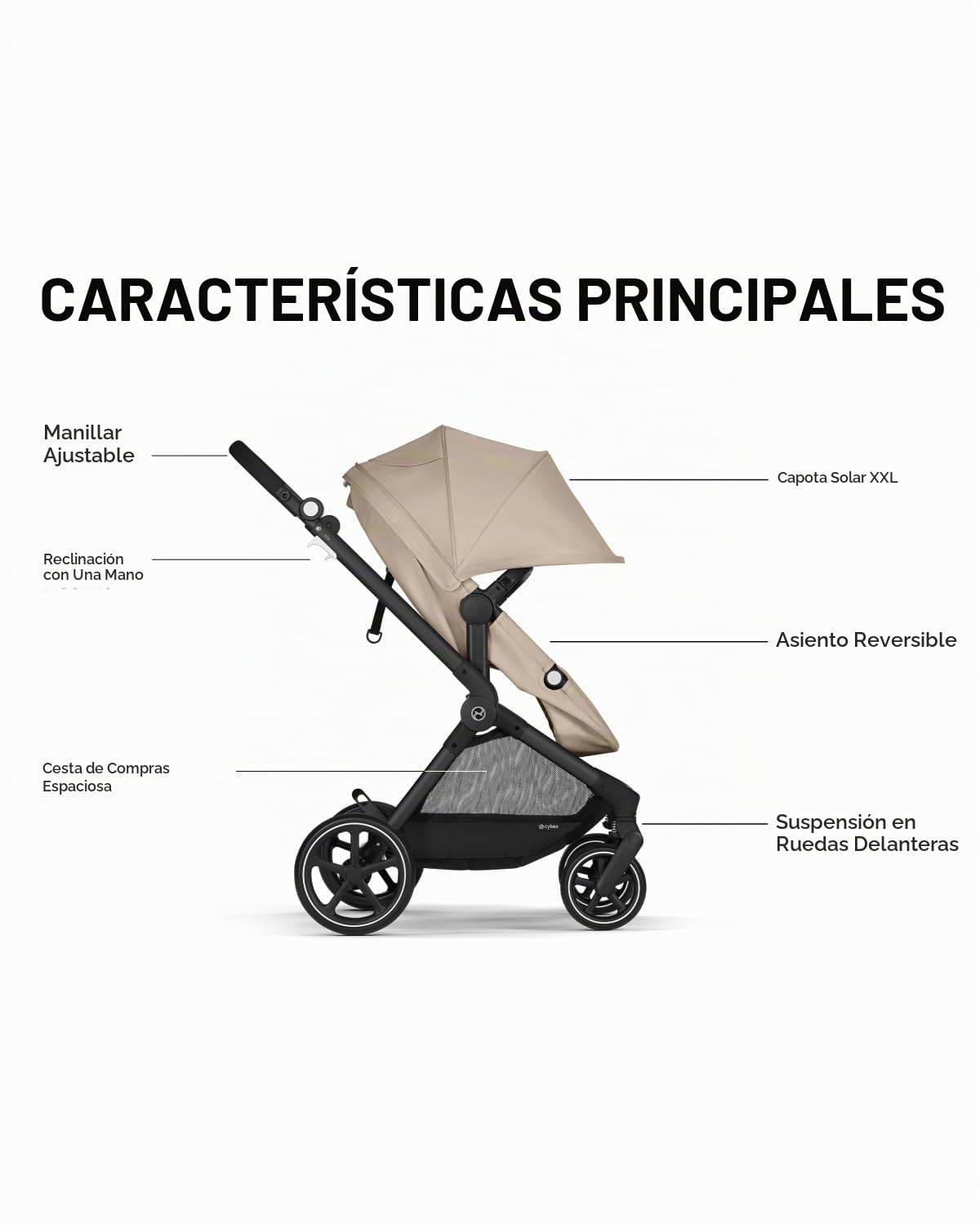 Cybex EOS 2 en 1 Cochecito de bebé + asiento de coche Aton G2 Combo...