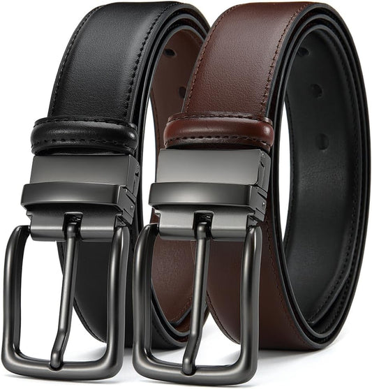 DOOPAI Cinturón de cuero reversible para hombre de 1.25" - Cint...