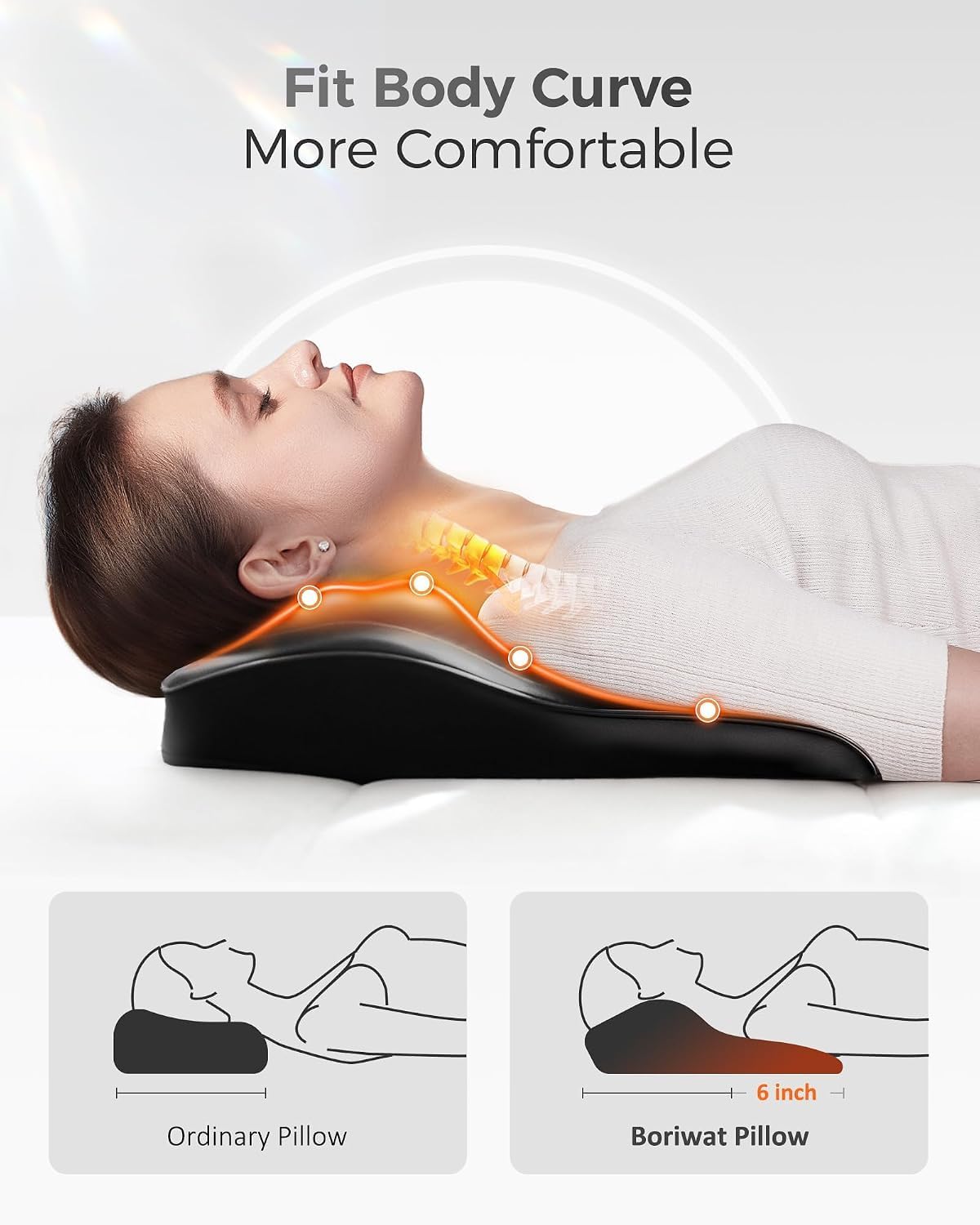 Boriwat Masajeador de espalda Shiatsu para aliviar el dolor de teji...