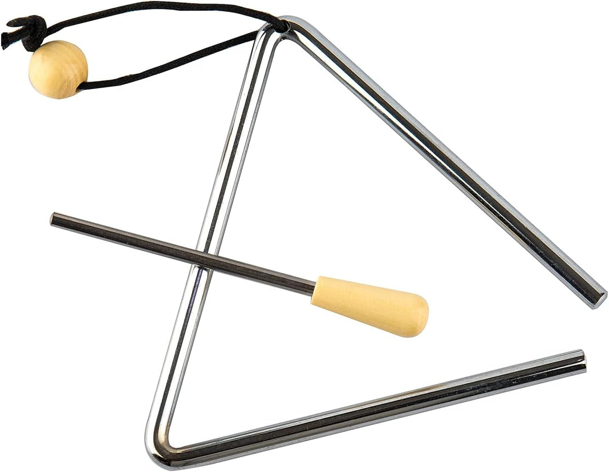 Musfunny Triángulo musical de acero con percutor, triángulos de ace...