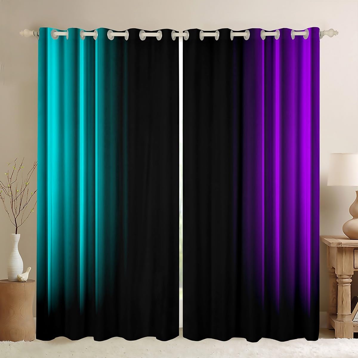 Feelyou Cortinas Decorativas Abstractas Degradadas para Niños Adole...