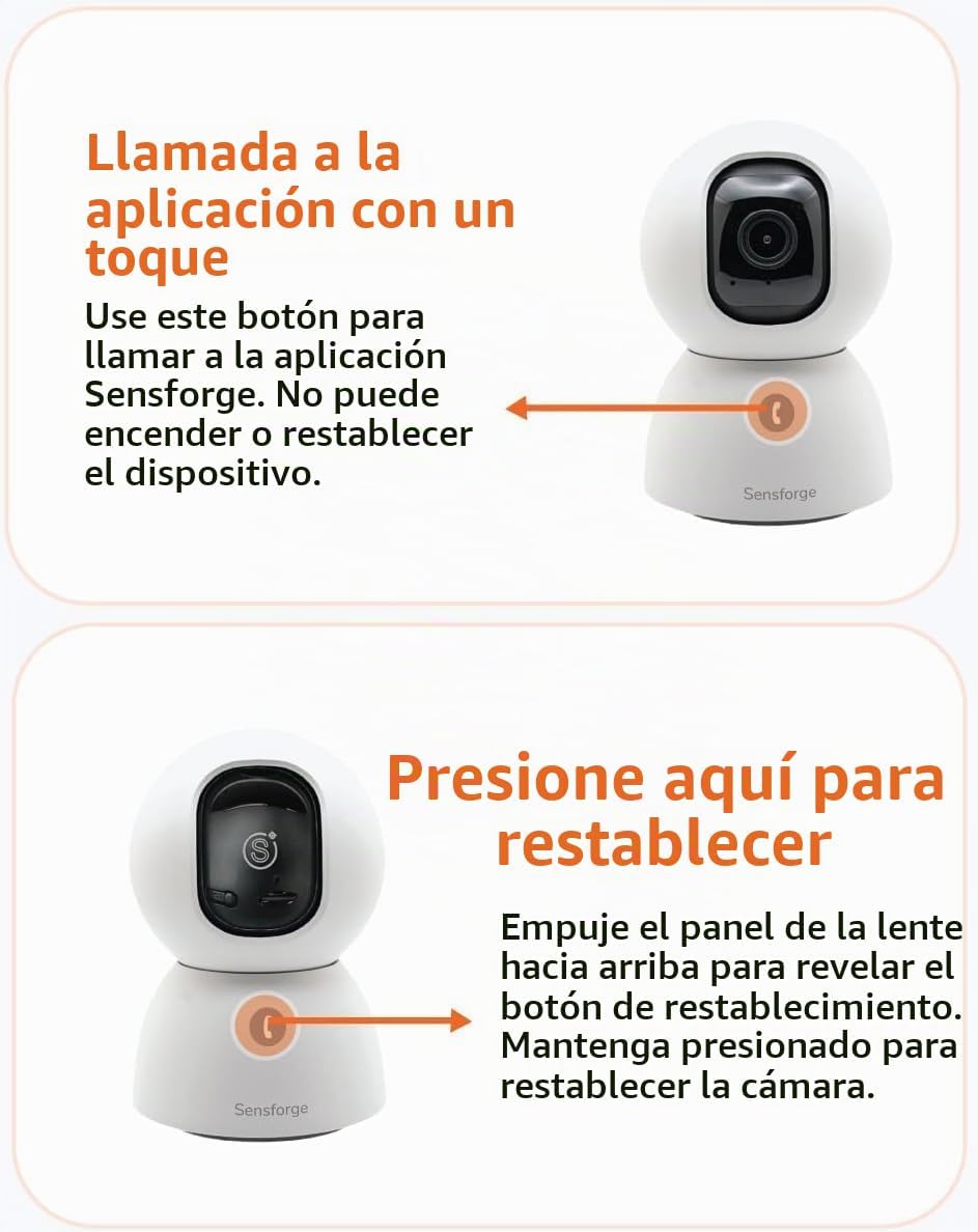 SensForge Cámara de seguridad panorámica de 2.5K para interiores, c...