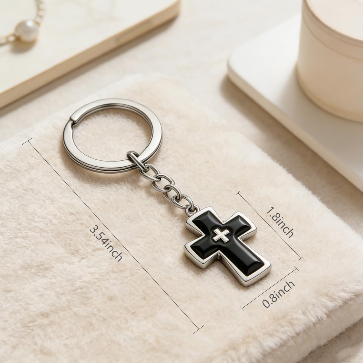 Rikhiua Llavero de cruz con corazón, regalo religioso cristiano de...