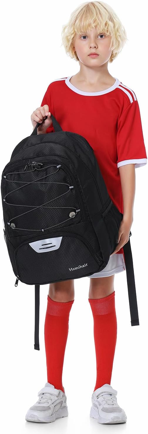 Hsmihair - Mochila de fútbol juvenil - Mochila para fútbol y balonc...