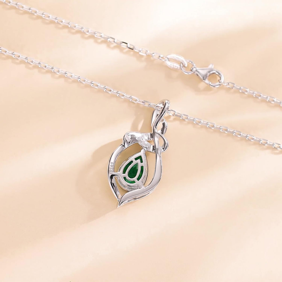 FANCIME Collar con piedra natal para mujer con colgante de lágrima...