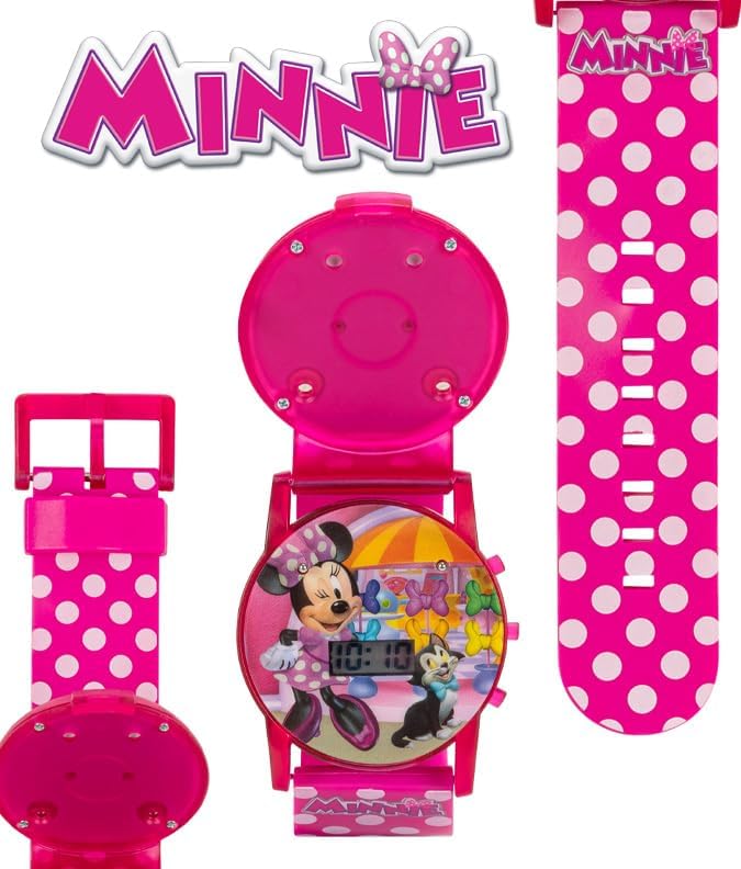 Disney Minnie Mouse - Reloj musical para niños con luces LED de col...