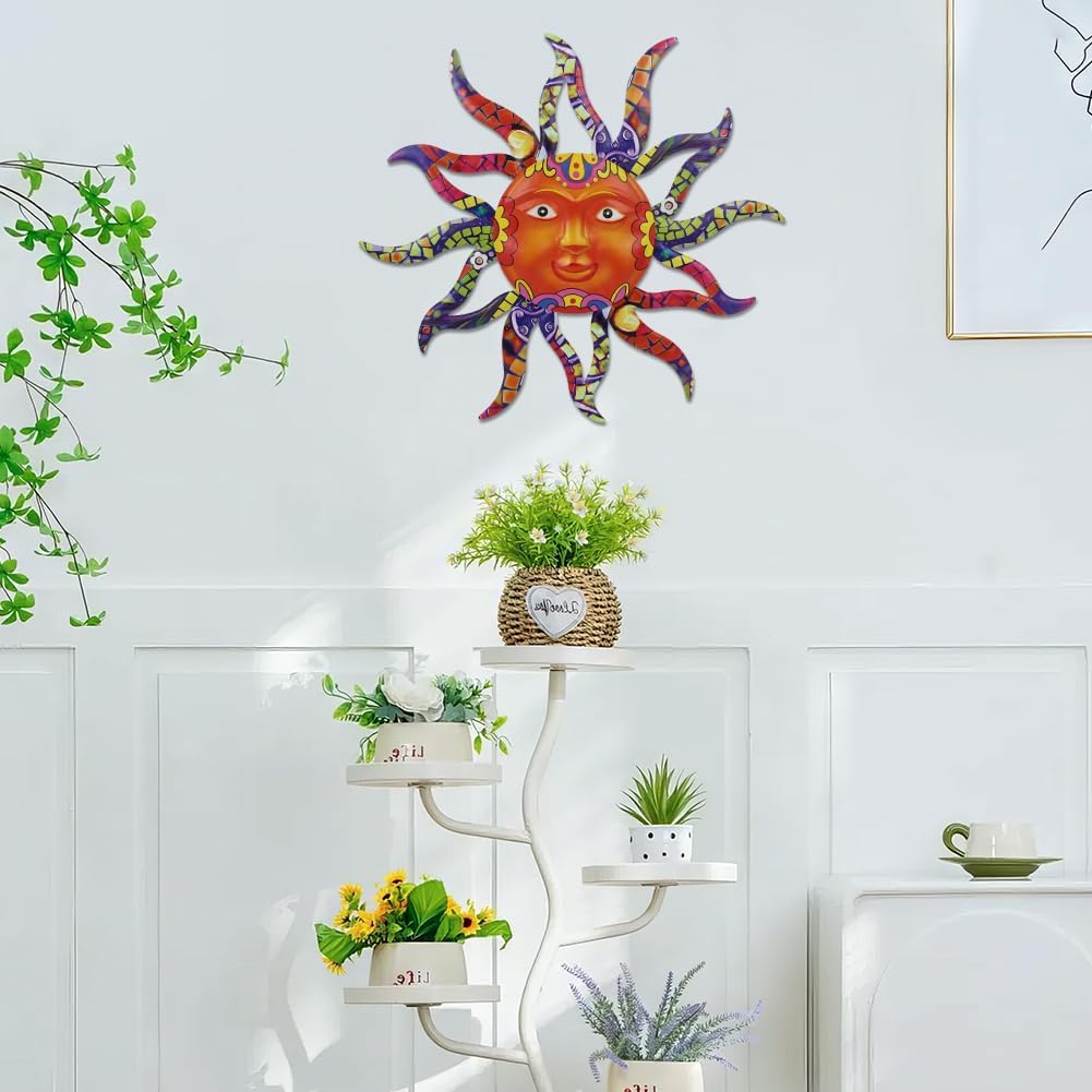 VEWOGARDEN Decoración de pared de sol para exteriores, 29 pulgadas,...