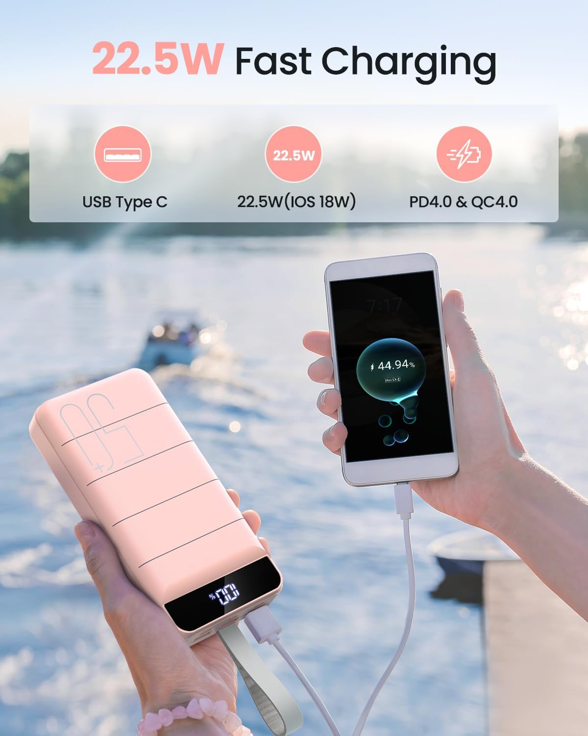 DAOLOT Banco de energía de carga rápida 50000mAh - 22.5W cargador p...