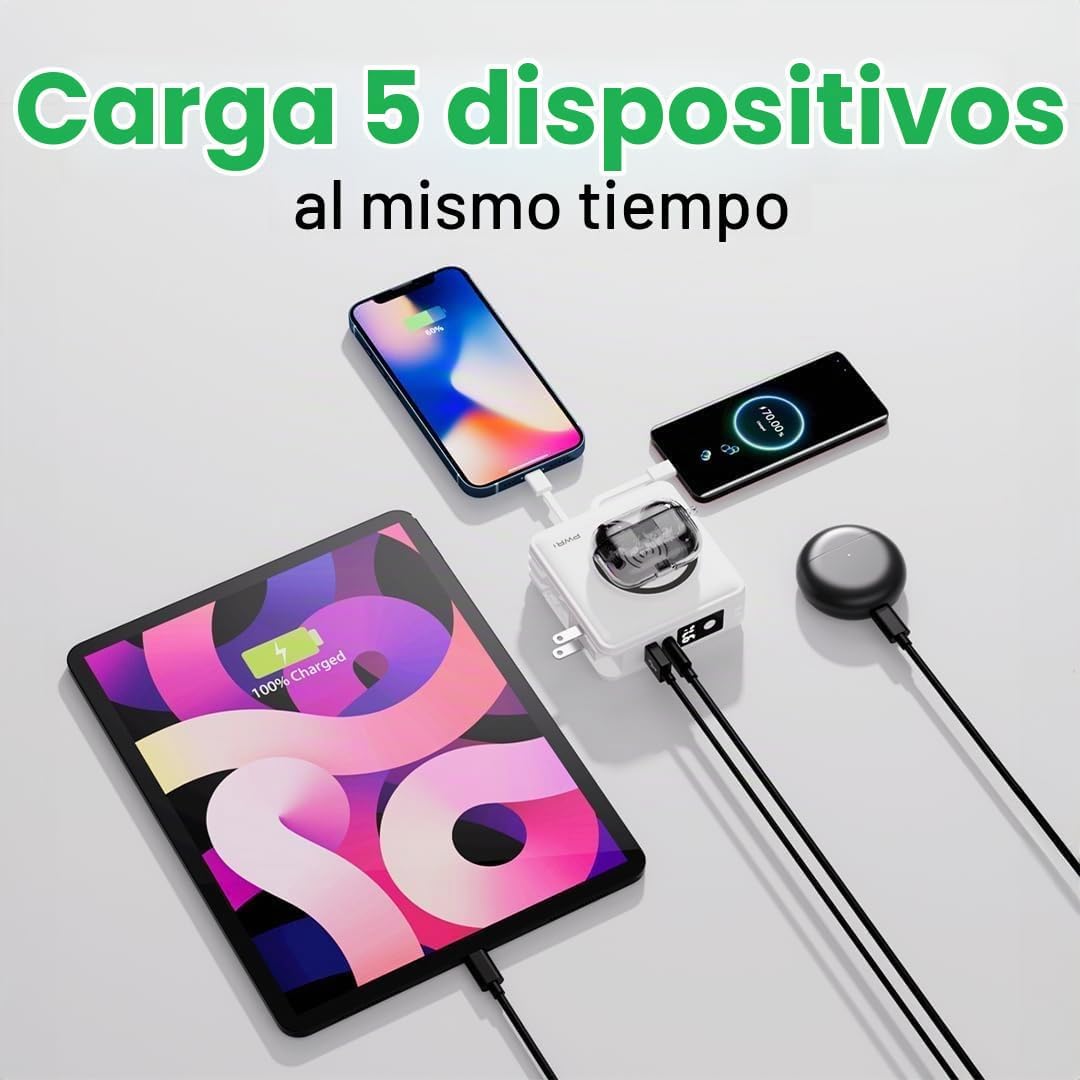 PWRMobile PWR Travel PRO - Banco de energía 5 en 1, 10,000 mAh con...