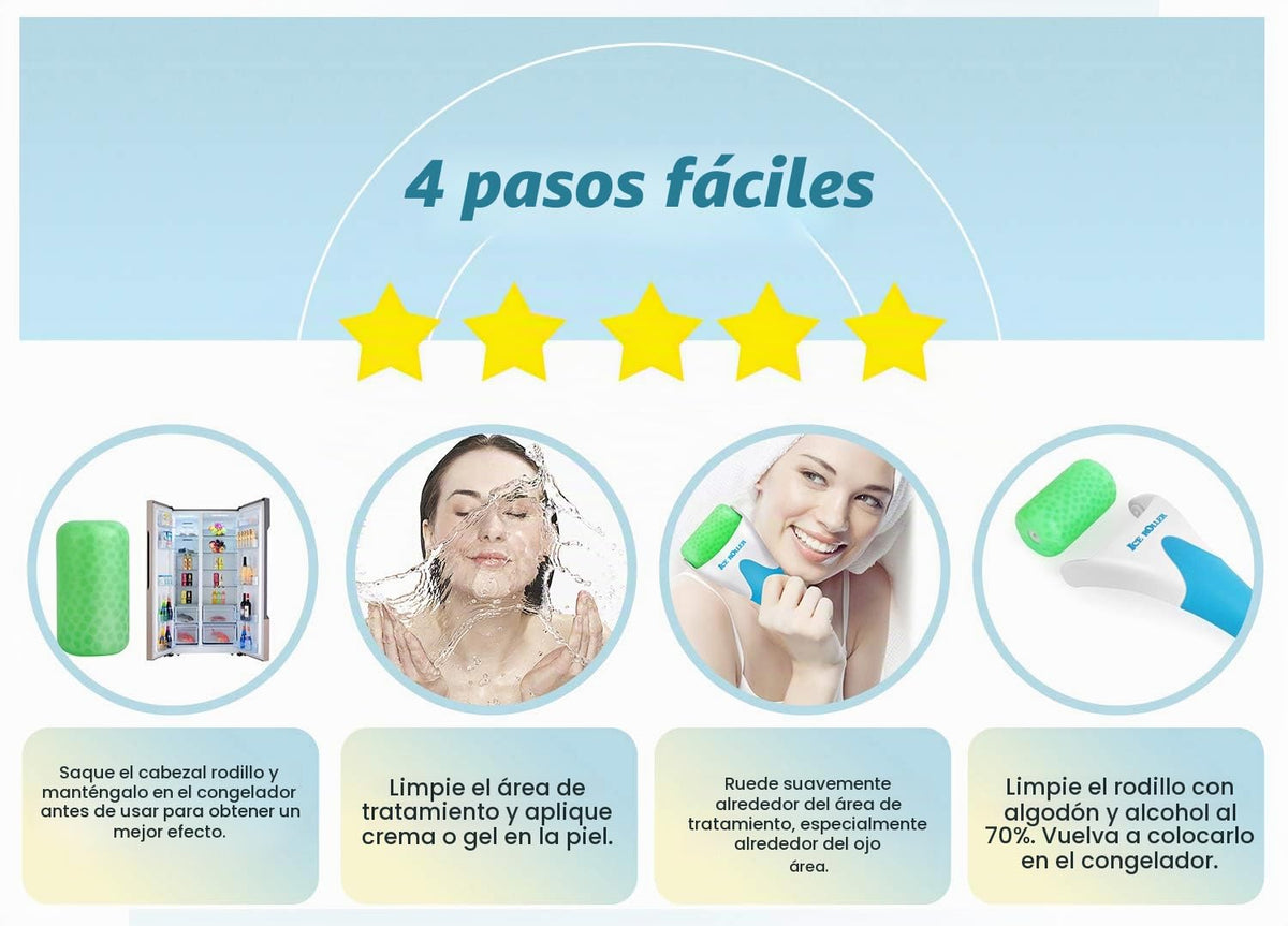 ESARORA Rodillo de hielo para cara y ojos, para la hinchazón, migra...