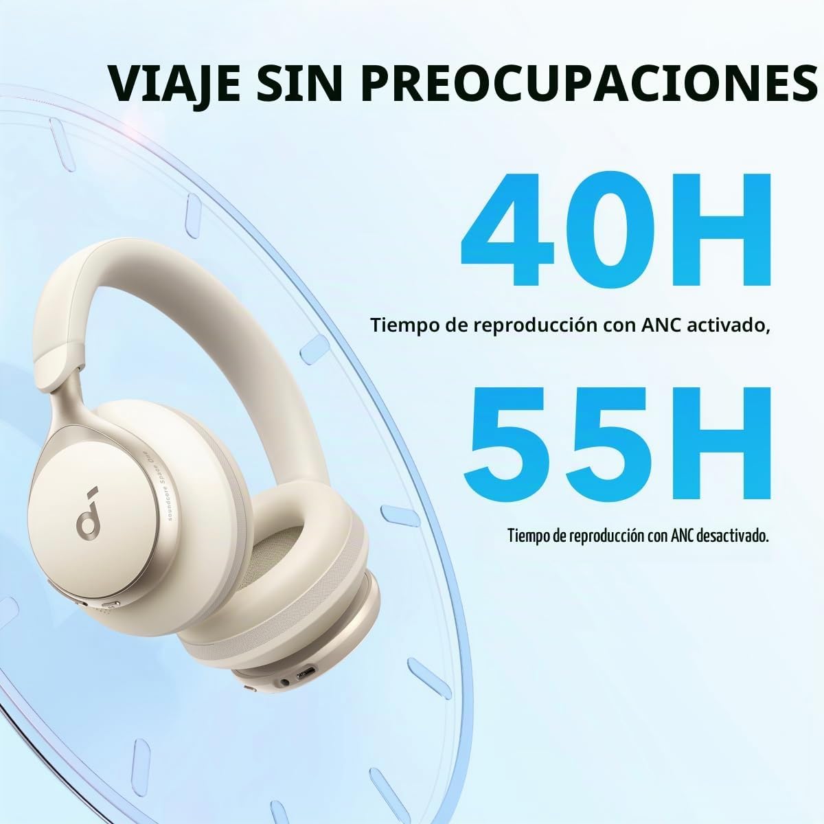 Soundcore de Anker, Space One, Auriculares con cancelación activa d...