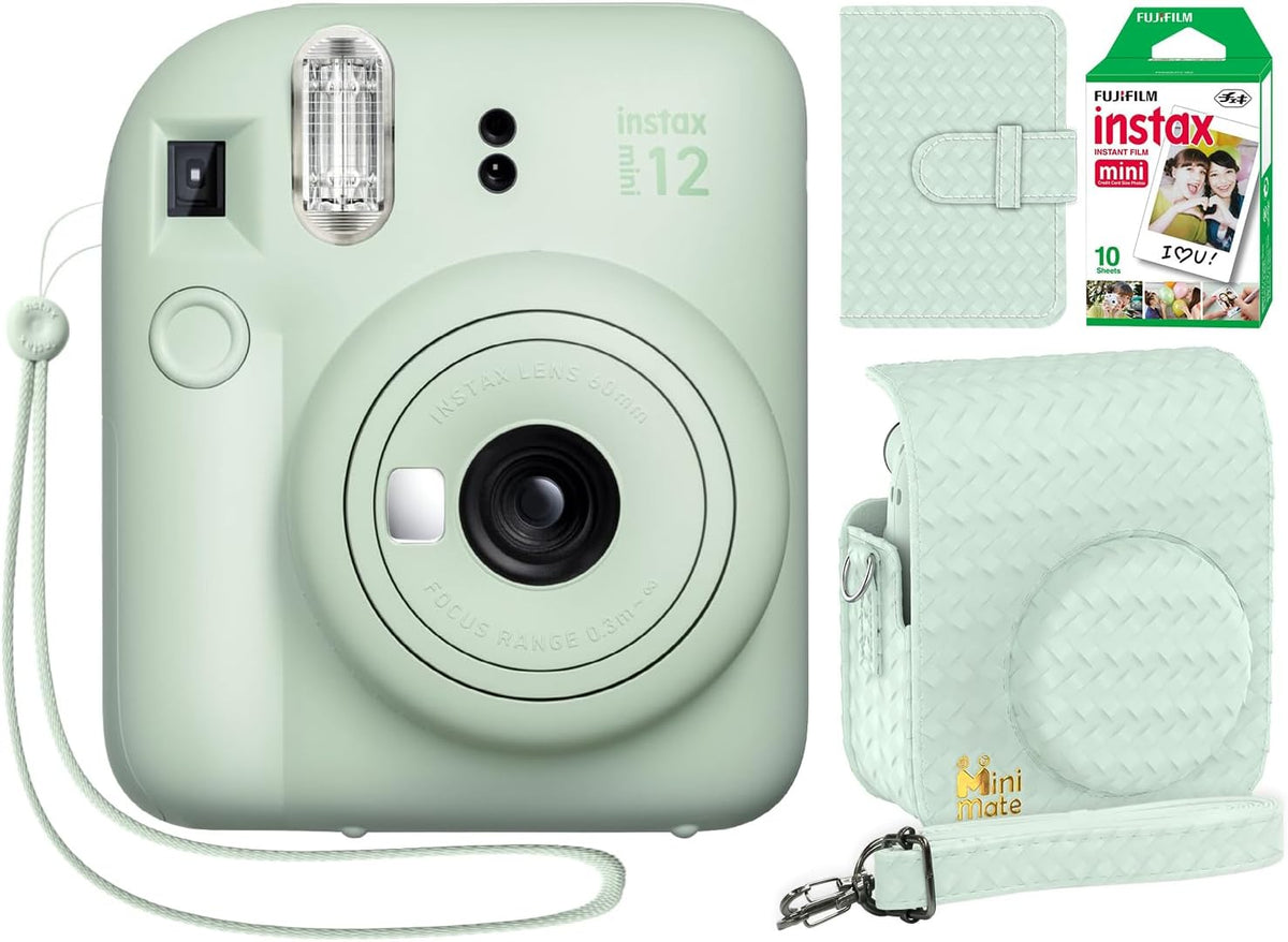 Fujifilm Cámara Instantánea Instax Mini 12 Verde Menta + Estuche de...