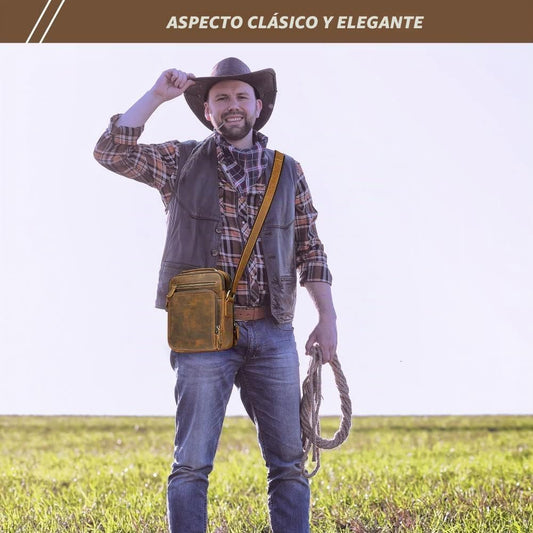 Jack&amp;Chris Bolso Mensajero de Cuero para Hombre, Bolso Bandoler...