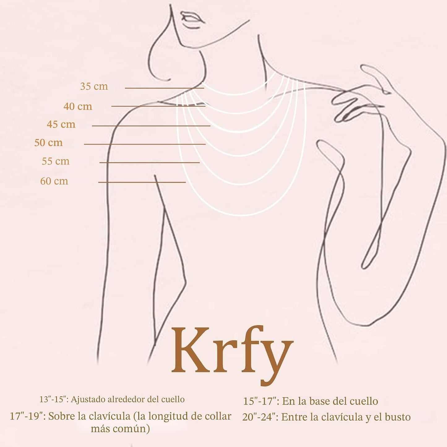 Krfy Collar de cadena chapada en oro de 14 quilates para mujer, a l...