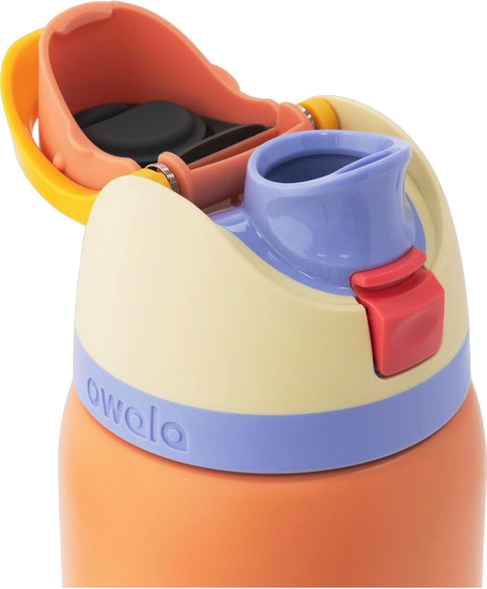 Owala FreeSip - Botella de agua de acero inoxidable, merengue de li...