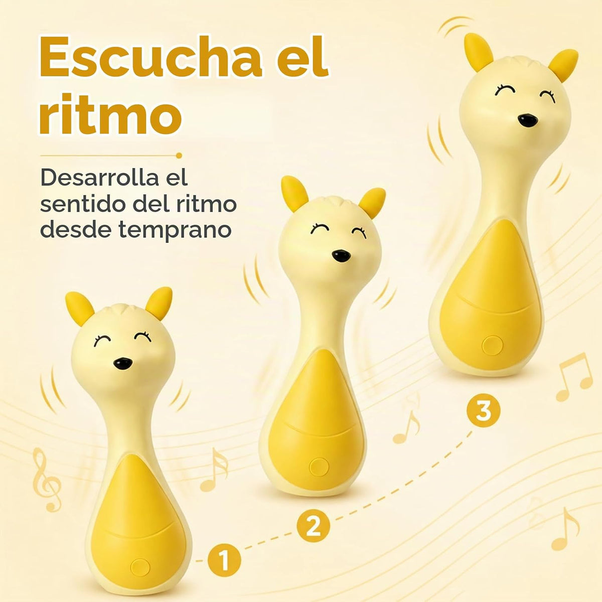Sonajero musical iluminado para bebés, juguetes sensoriales musical...