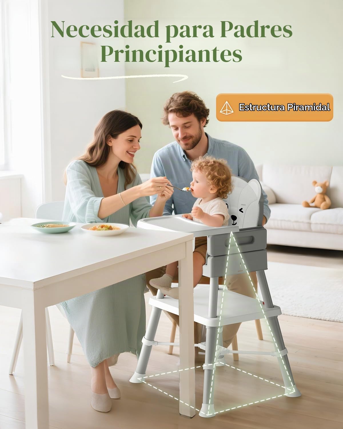AVIDOR Trona de bebé para bebés y niños pequeños, silla alta 6 en 1...
