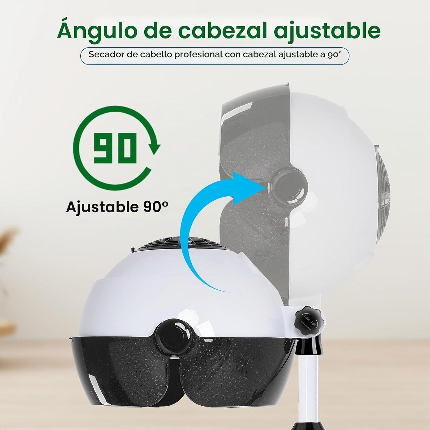 Chetunju Secador de pelo con capucha, secador de pelo vertical con...