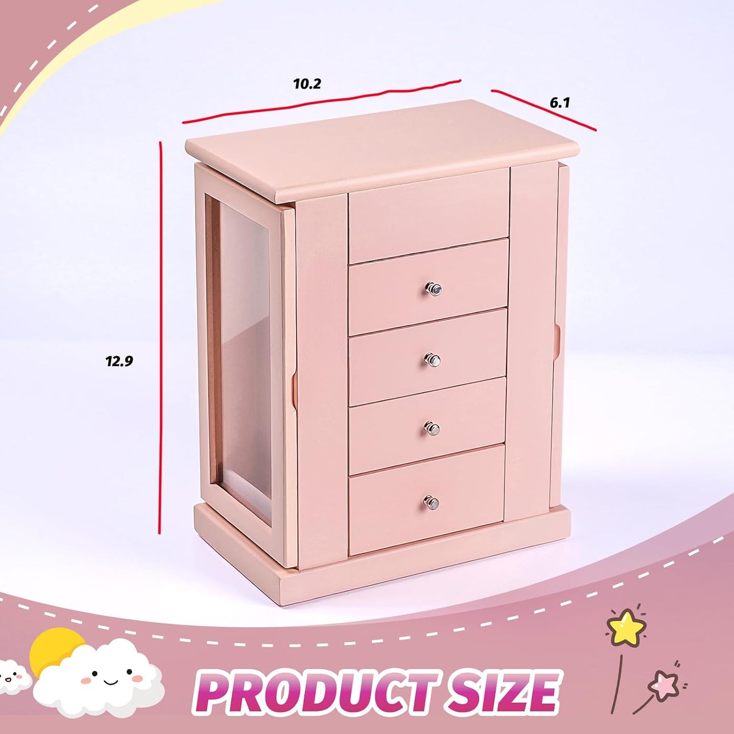 Caja de Joyería Emfogo para Niñas, Caja de Joyería Musical con Bail...