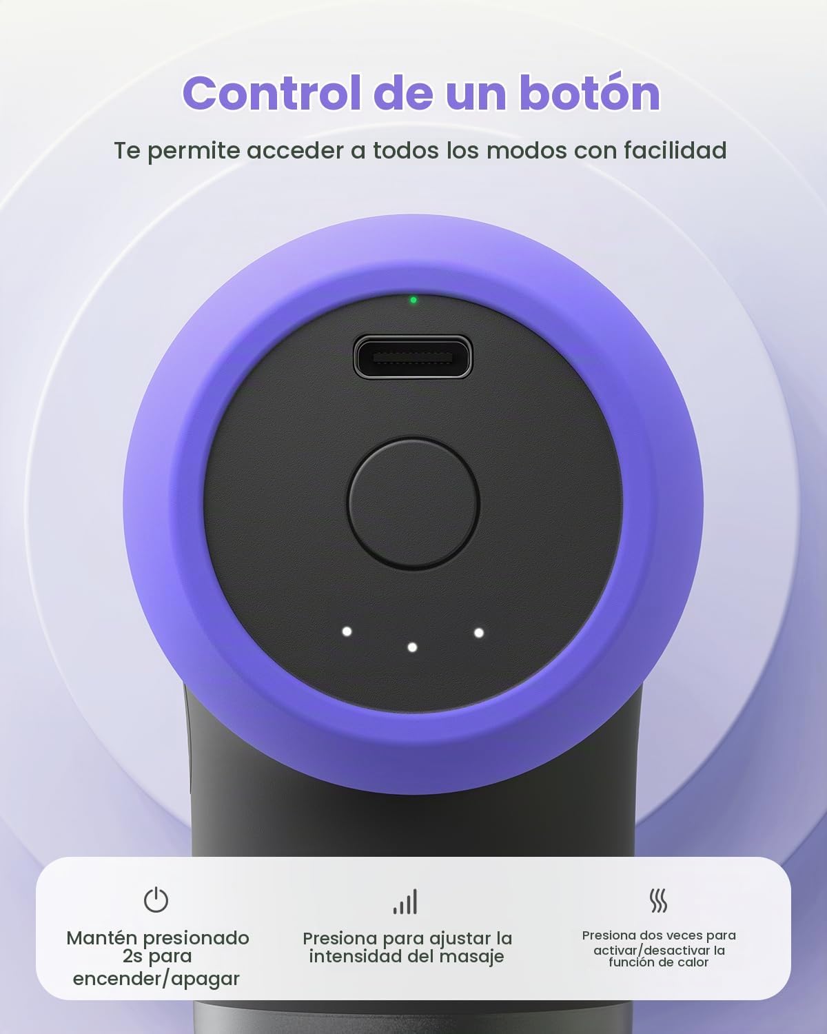 RENPHO Mini pistola de masaje térmico con calor, carcasa de silicon...