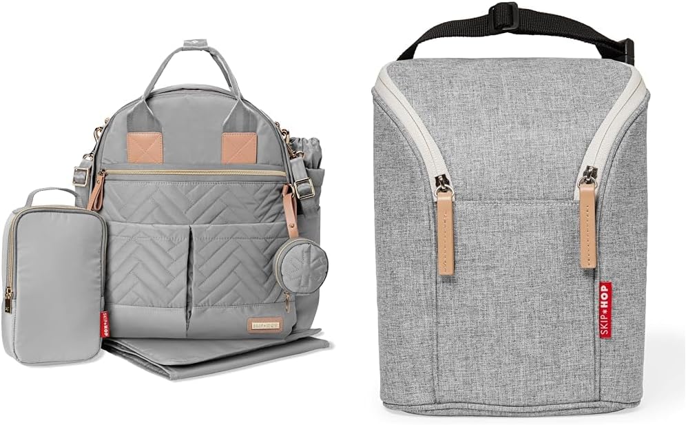Skip Hop Juego de mochila para pañales 6 en 1 con accesorios y bols...