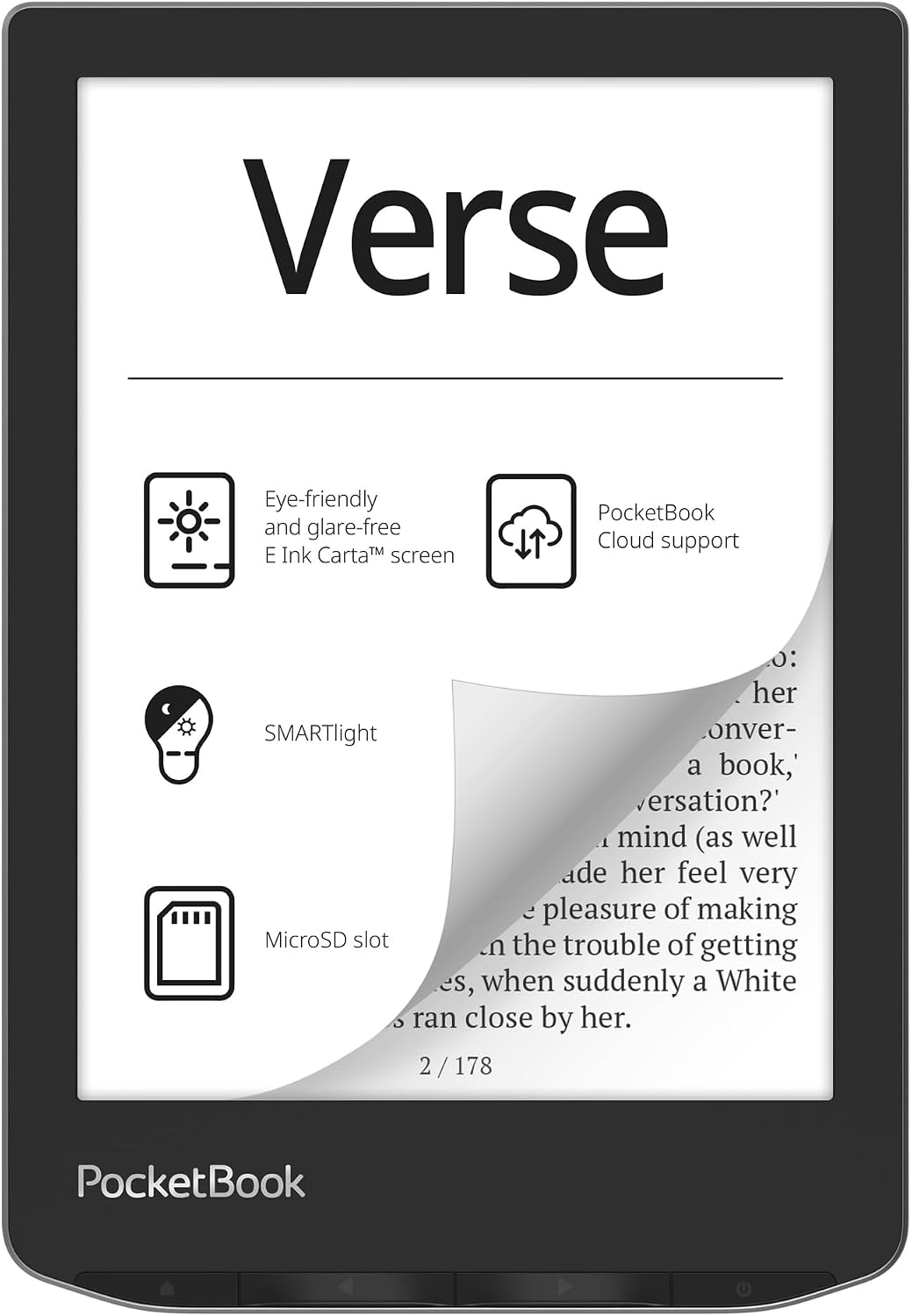 PocketBook Verse E-Readers | Pantalla táctil HD E-Ink Carta™ de 6 p...