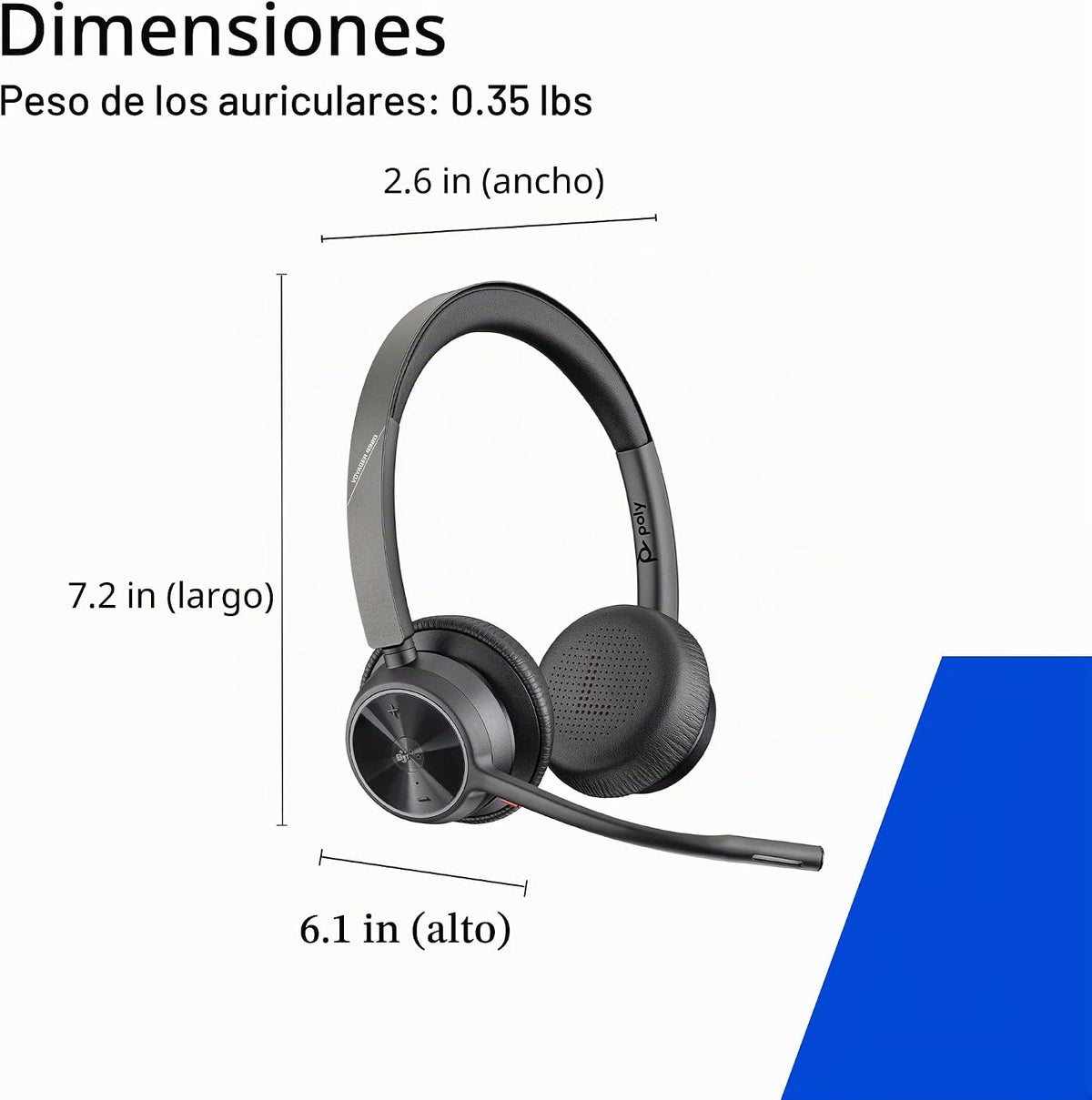 Poly Voyager 4320 UC Auriculares Inalámbricos y Soporte de Carga -...