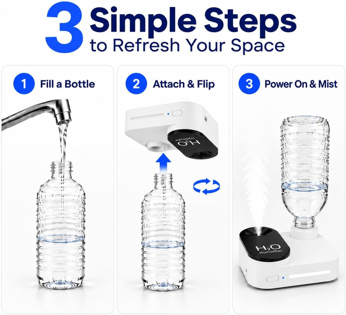 Gmuray Humidificador de viaje, mini niebla fría portátil, recargabl...