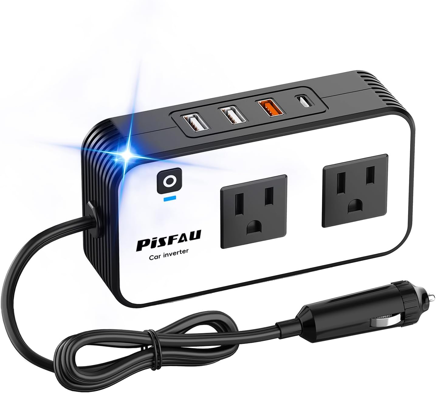 Inversor de energía para automóvil de 200W, PiSFAU DC 12V a 110V AC...