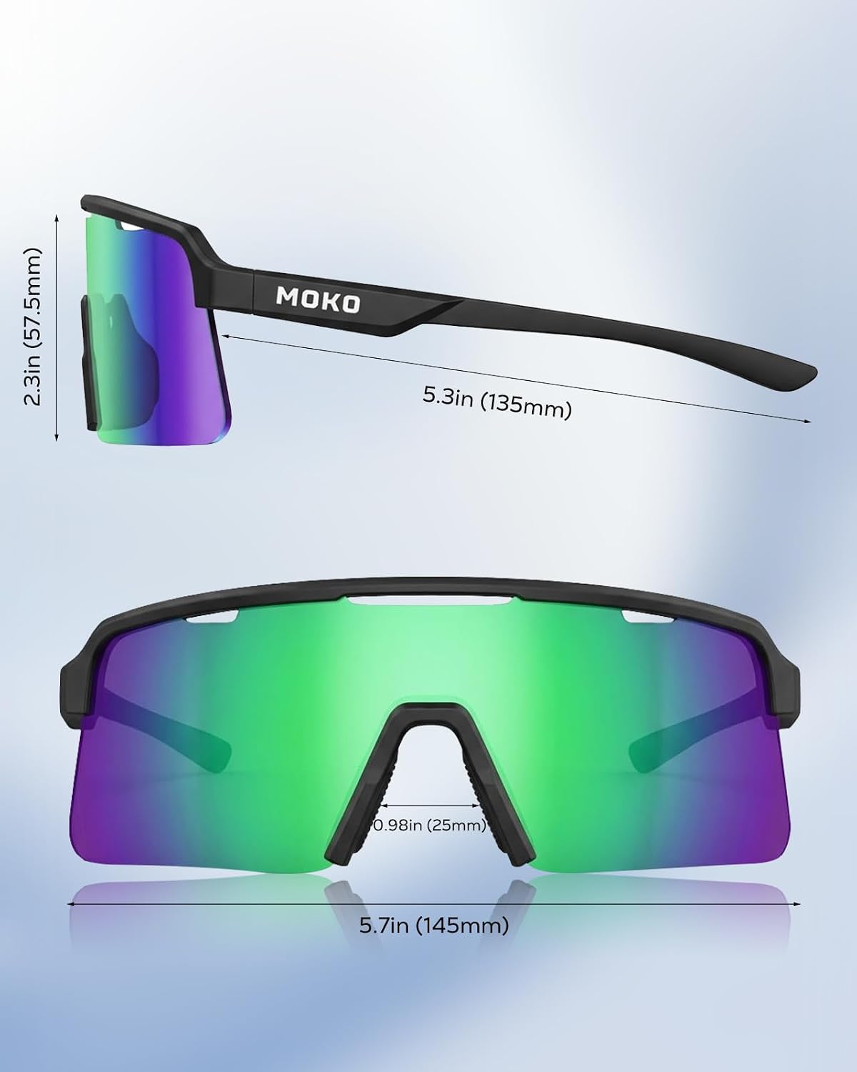 MoKo Gafas de sol polarizadas para correr para hombres y mujeres, u...