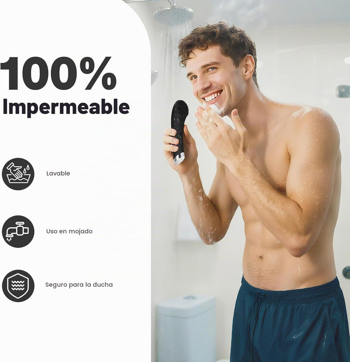 PRITECH Cepillo de limpieza facial, depurador facial de silicona re...